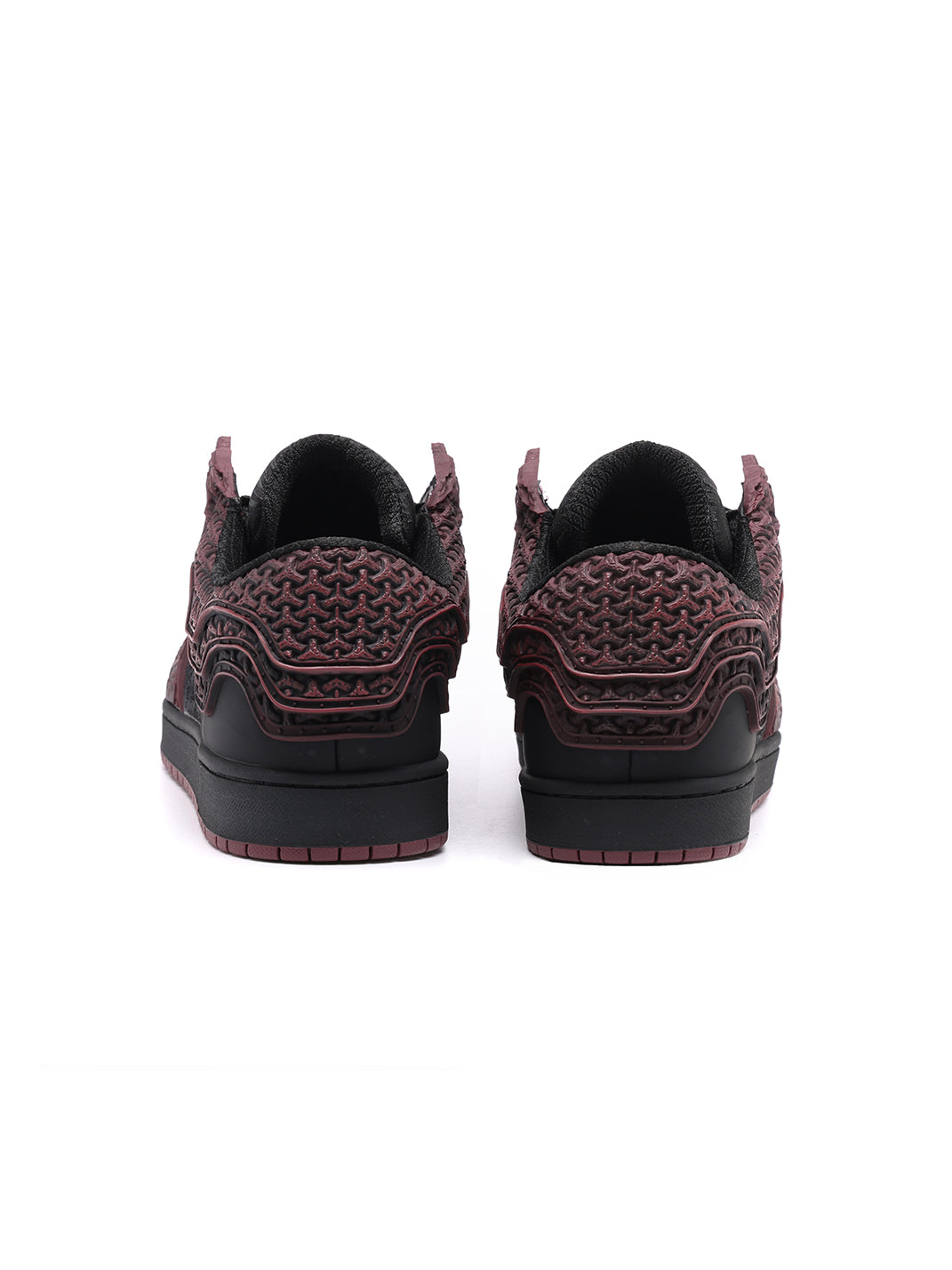 Crimson Jin Yi Wei Embossed Low-Top Sneakers - View 7