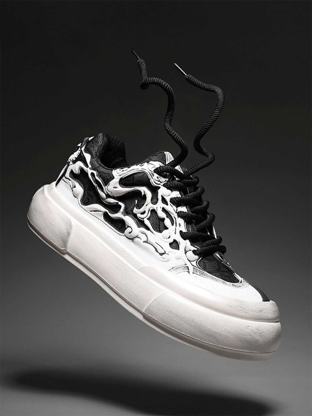 Black White Tai Chi Panda Platform Sneakers - View 7
