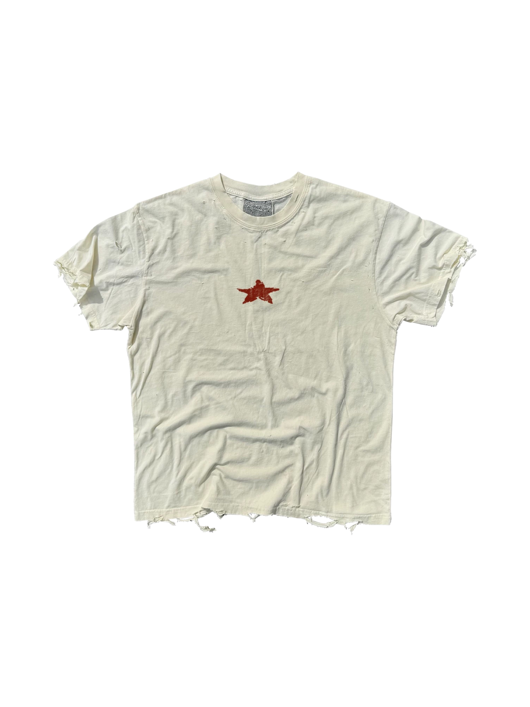 Washed Star-Graphic Distressed Cotton T-Shirt - View 3