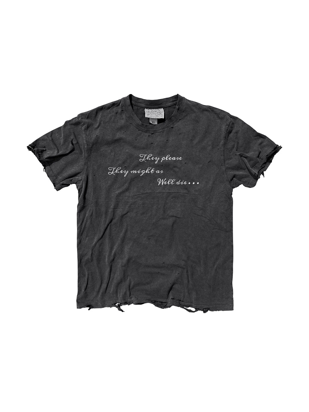 Vintage Portrait Distressed Cotton T-Shirt