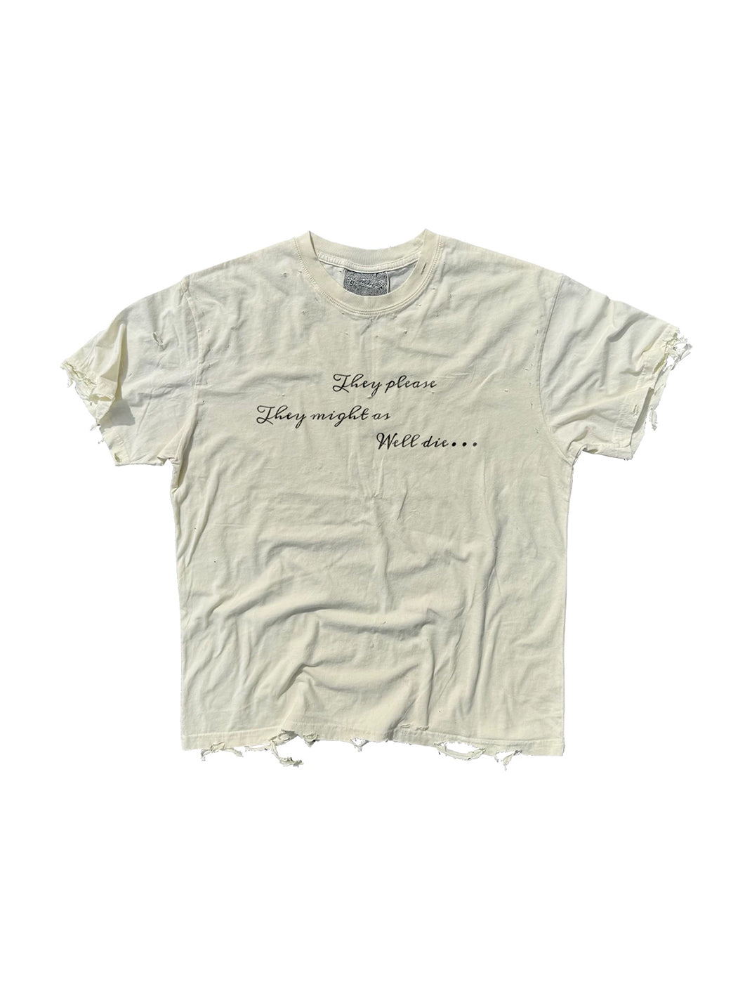 Vintage Portrait Distressed Cotton T-Shirt - View 3