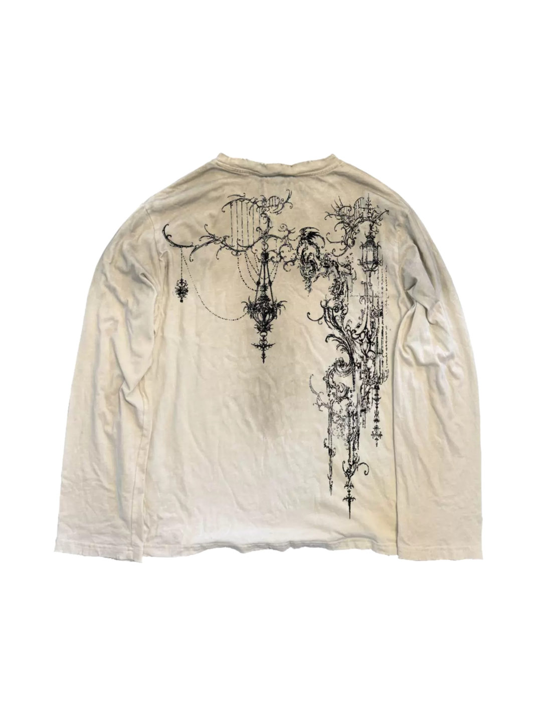Distressed Floral Punk Graphic Long-Sleeve Tee - View 2