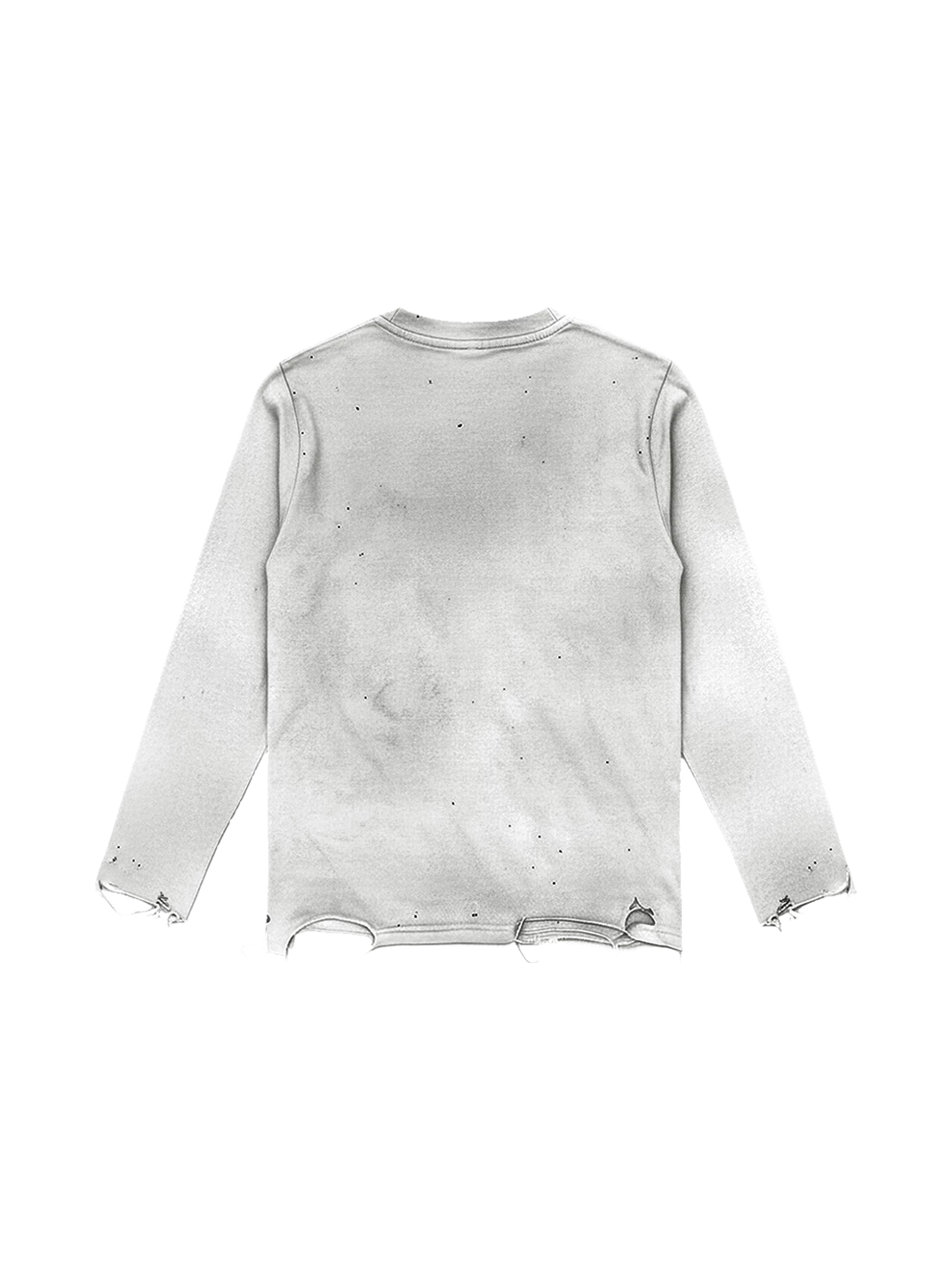 Cross-Script Distressed Cotton Long-Sleeve Tee - View 4