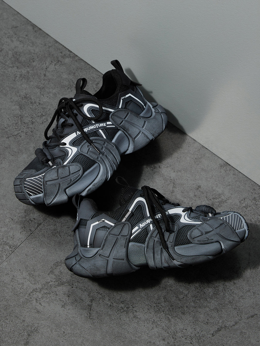 Silver Cage-Panel Platform Sneakers - View 8