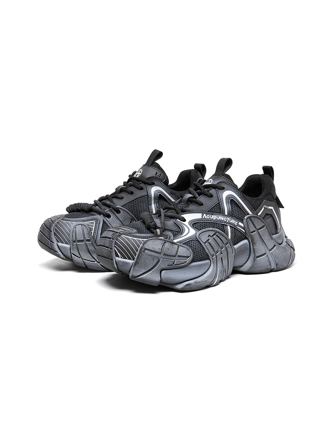Silver Cage-Panel Platform Sneakers - View 9
