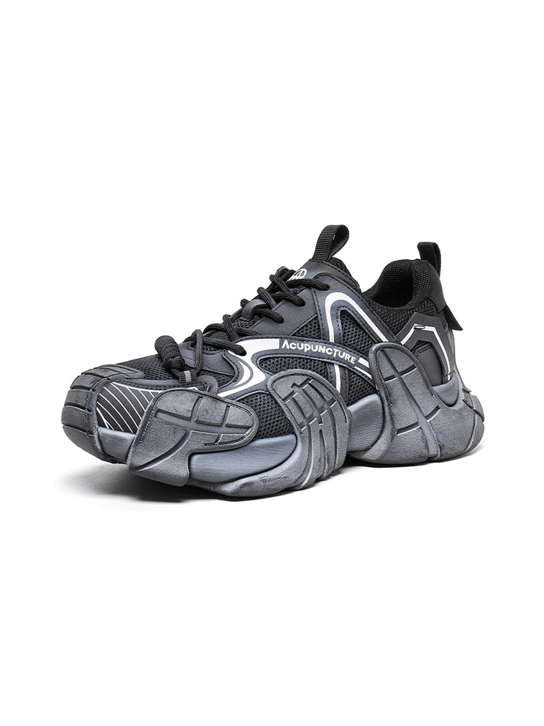 Silver Cage-Panel Platform Sneakers - View 12