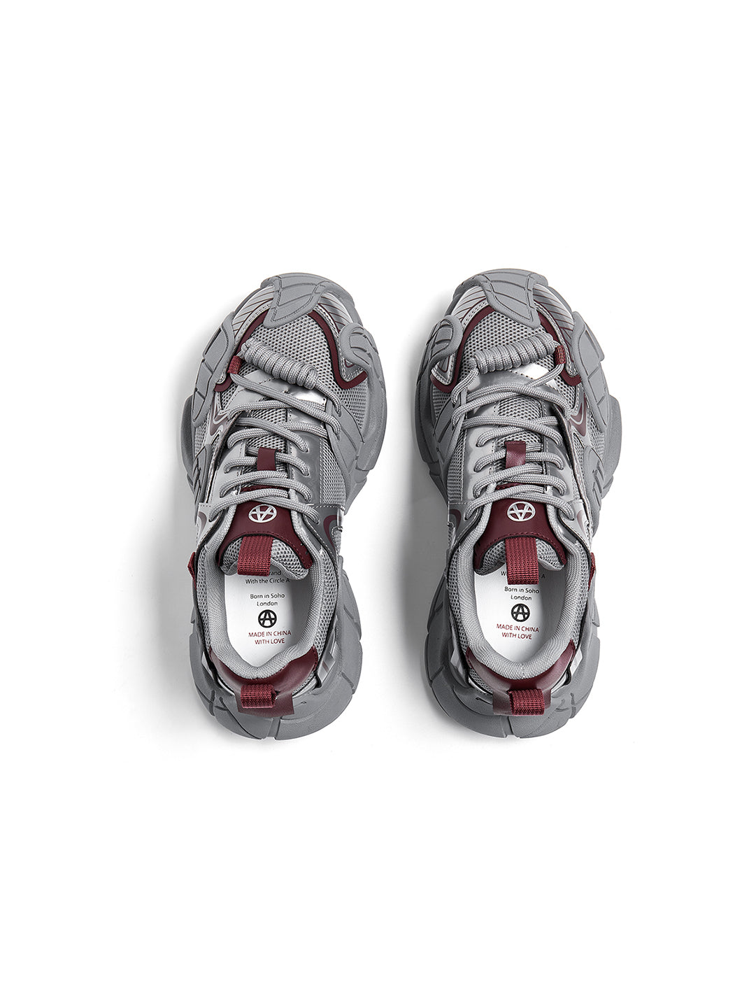Silver Cage-Panel Platform Sneakers - View 23