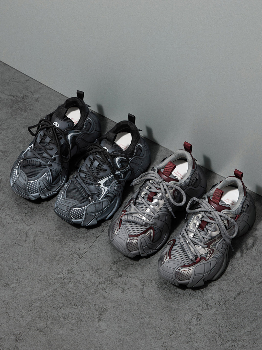 Silver Cage-Panel Platform Sneakers - View 32