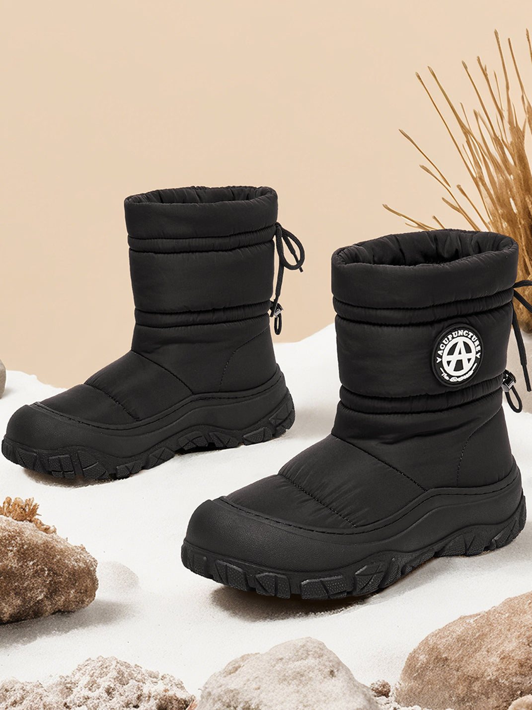 Silver Drawstring Puffer Snow Boots - View 16