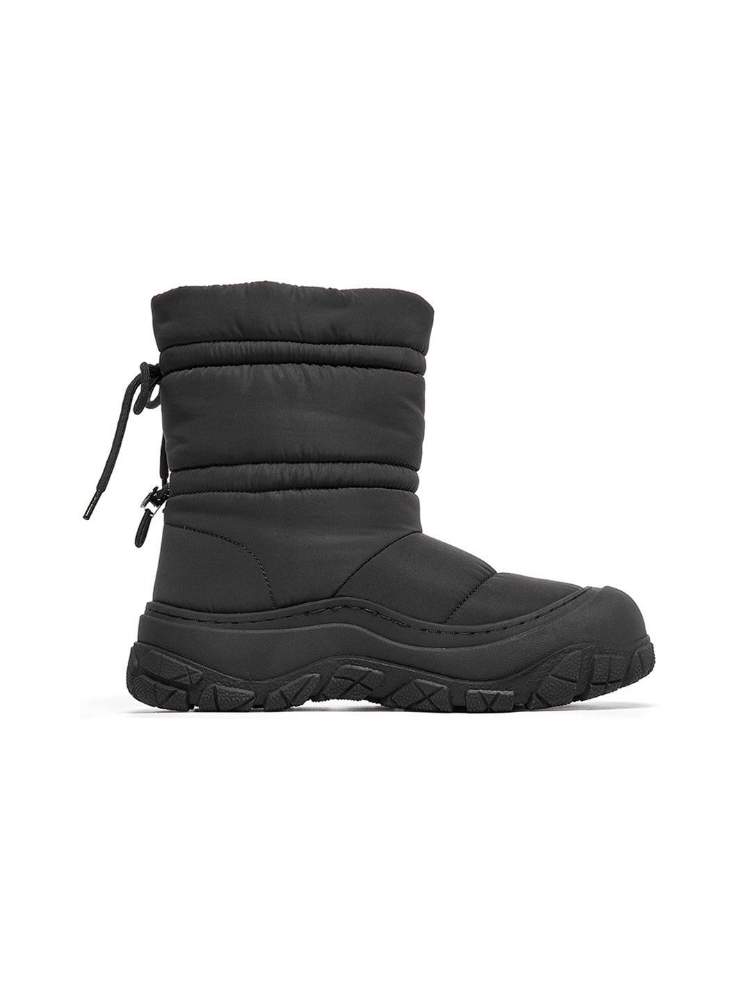 Silver Drawstring Puffer Snow Boots - View 22