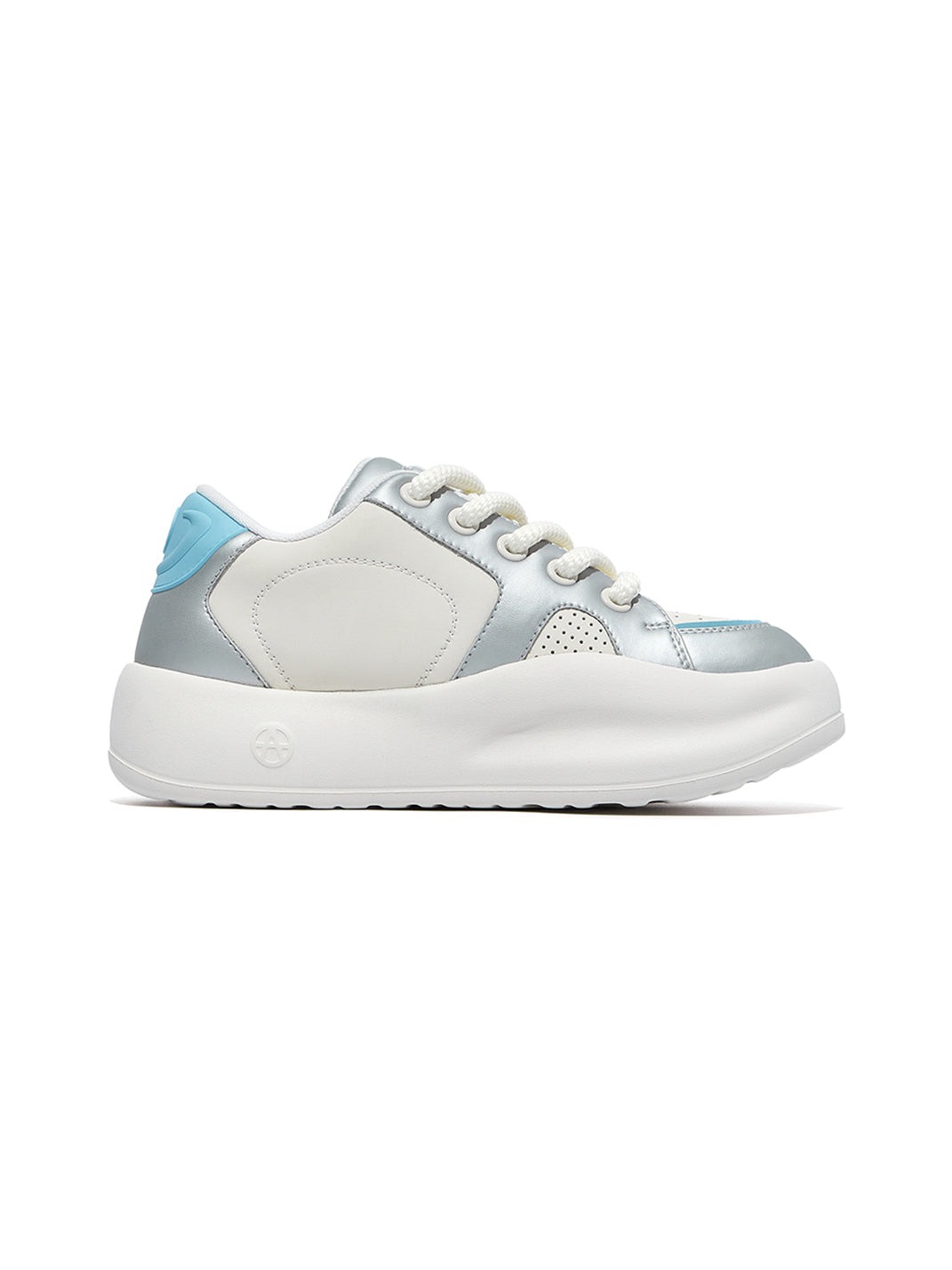 Silver Metallic PU Platform Sneakers - View 13