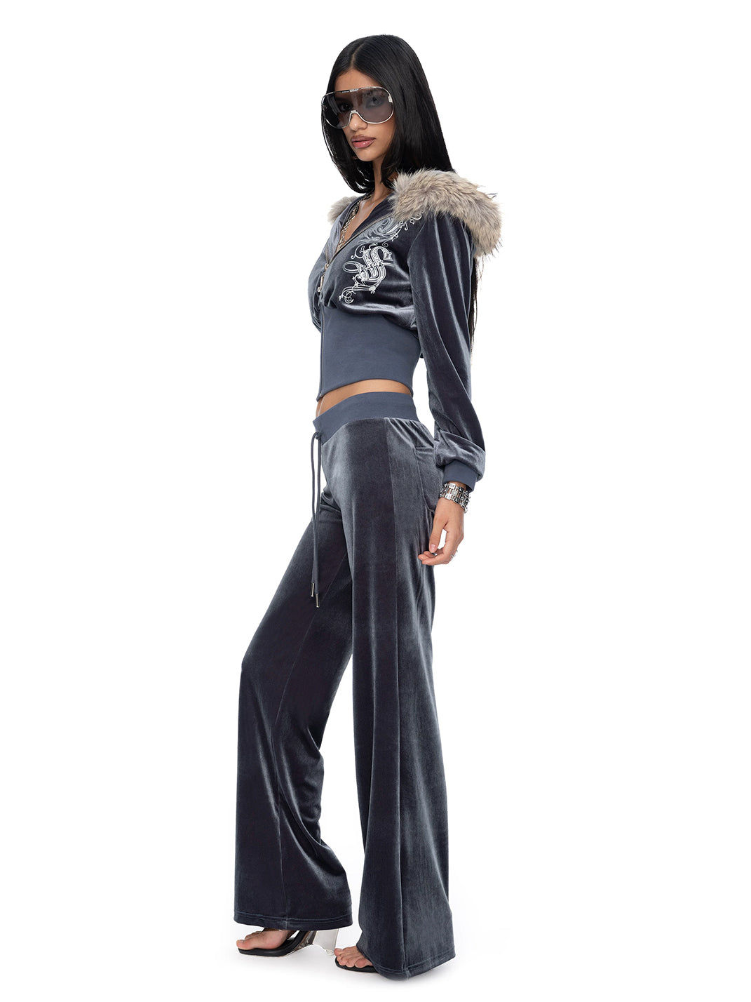 Silver Script Velvet Hoodie & Pants Separates — product view 7