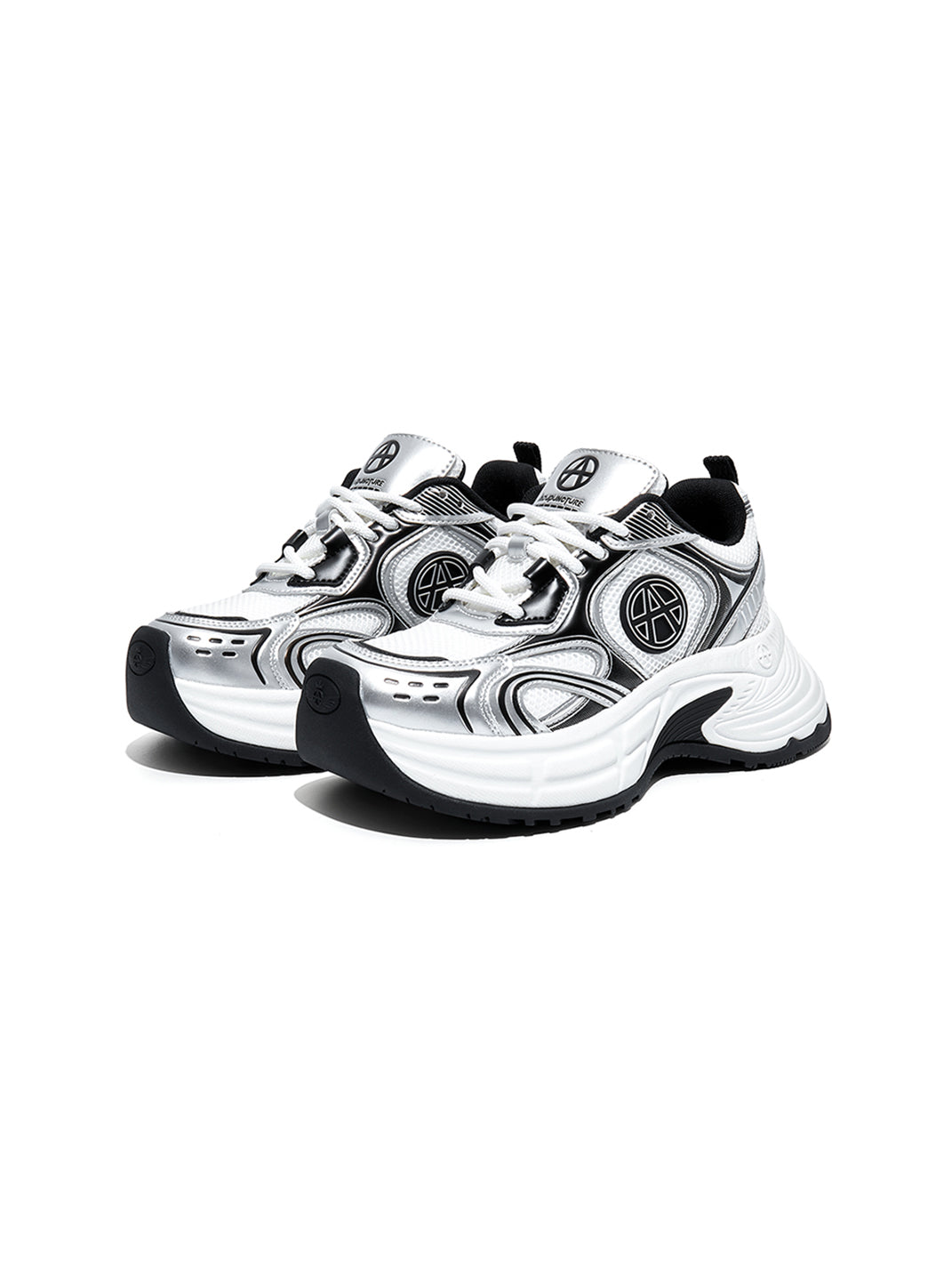 Silver Wave Chunky Dad Sneakers - View 6