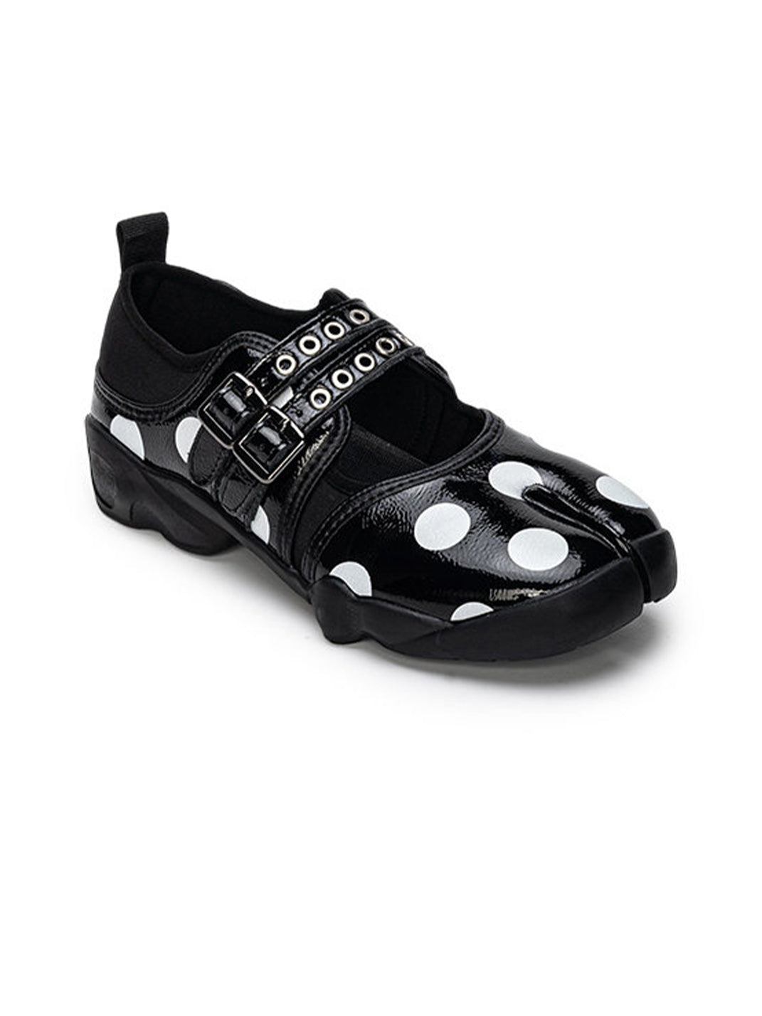 Polka-Dot Split-Toe Strapped Mary Janes - View 10