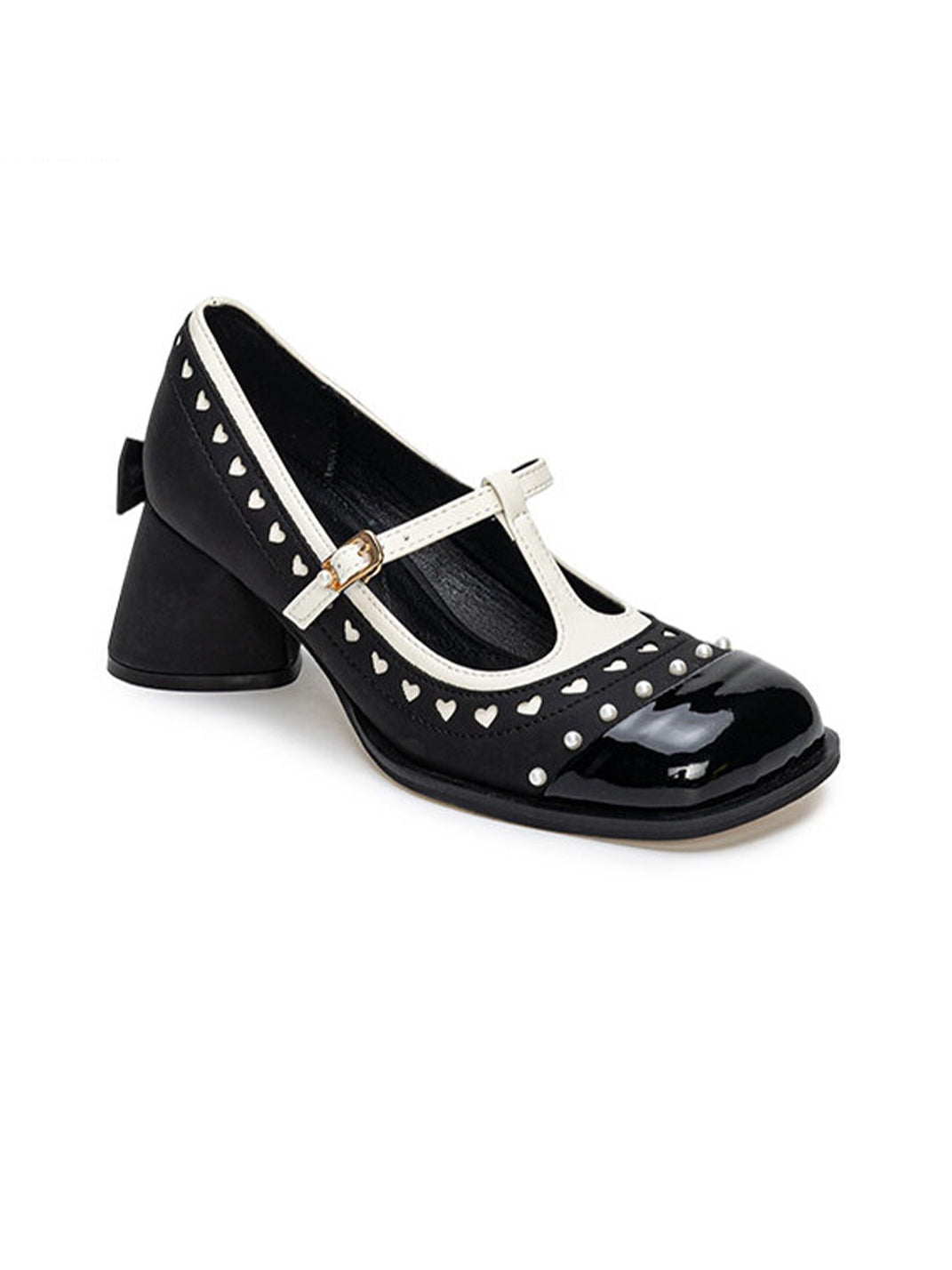 Heart-Stud Square-Toe Block-Heel Mary Janes - View 5