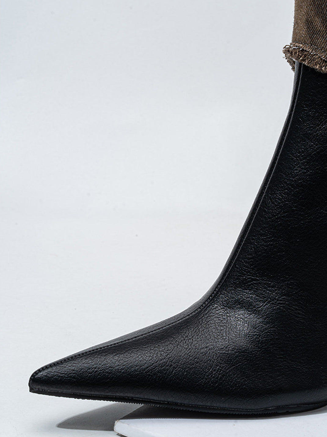 Detachable Distressed-Shaft Stiletto Boots - View 7