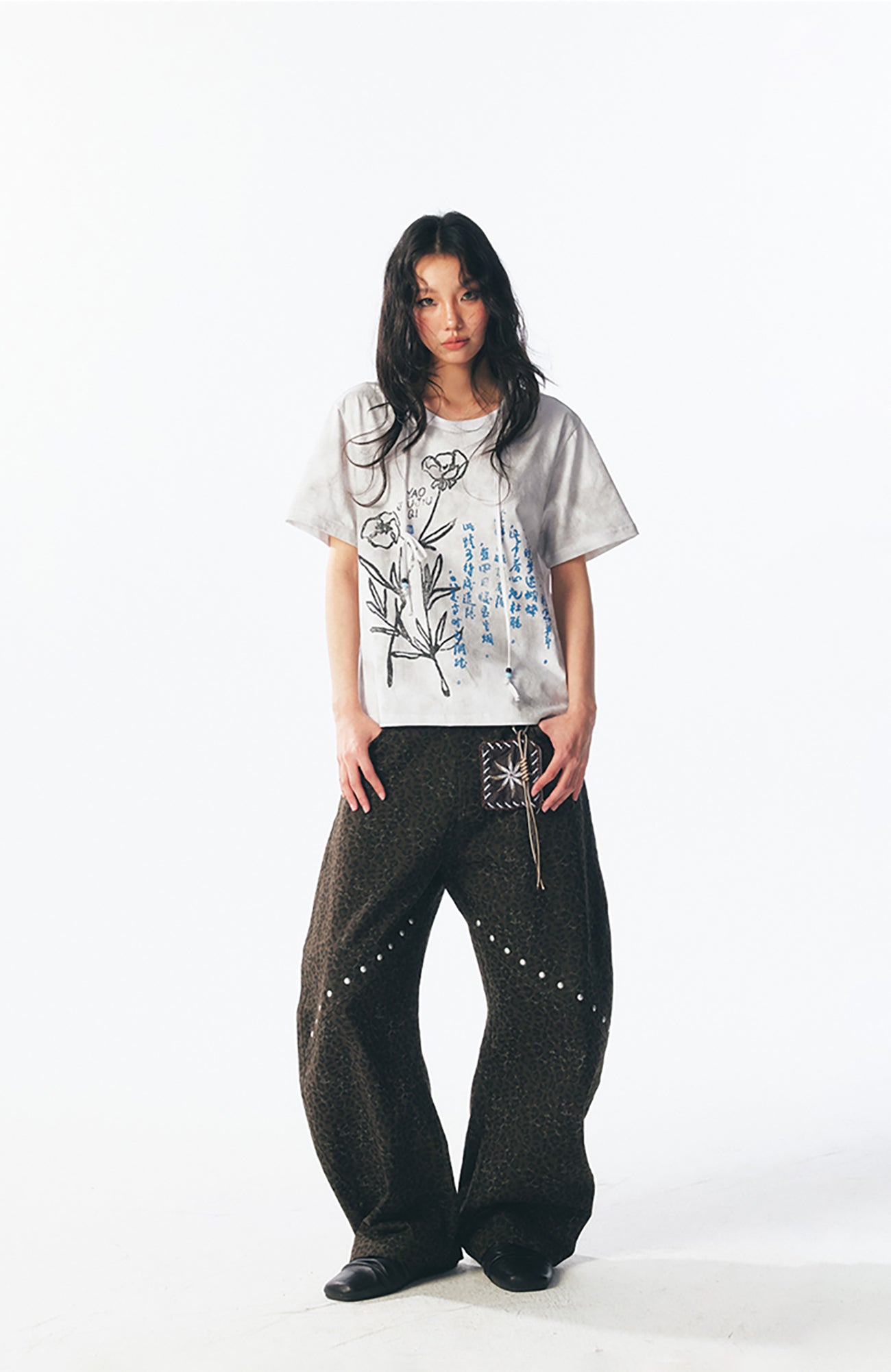 Floral Script Graphic Cotton Tee