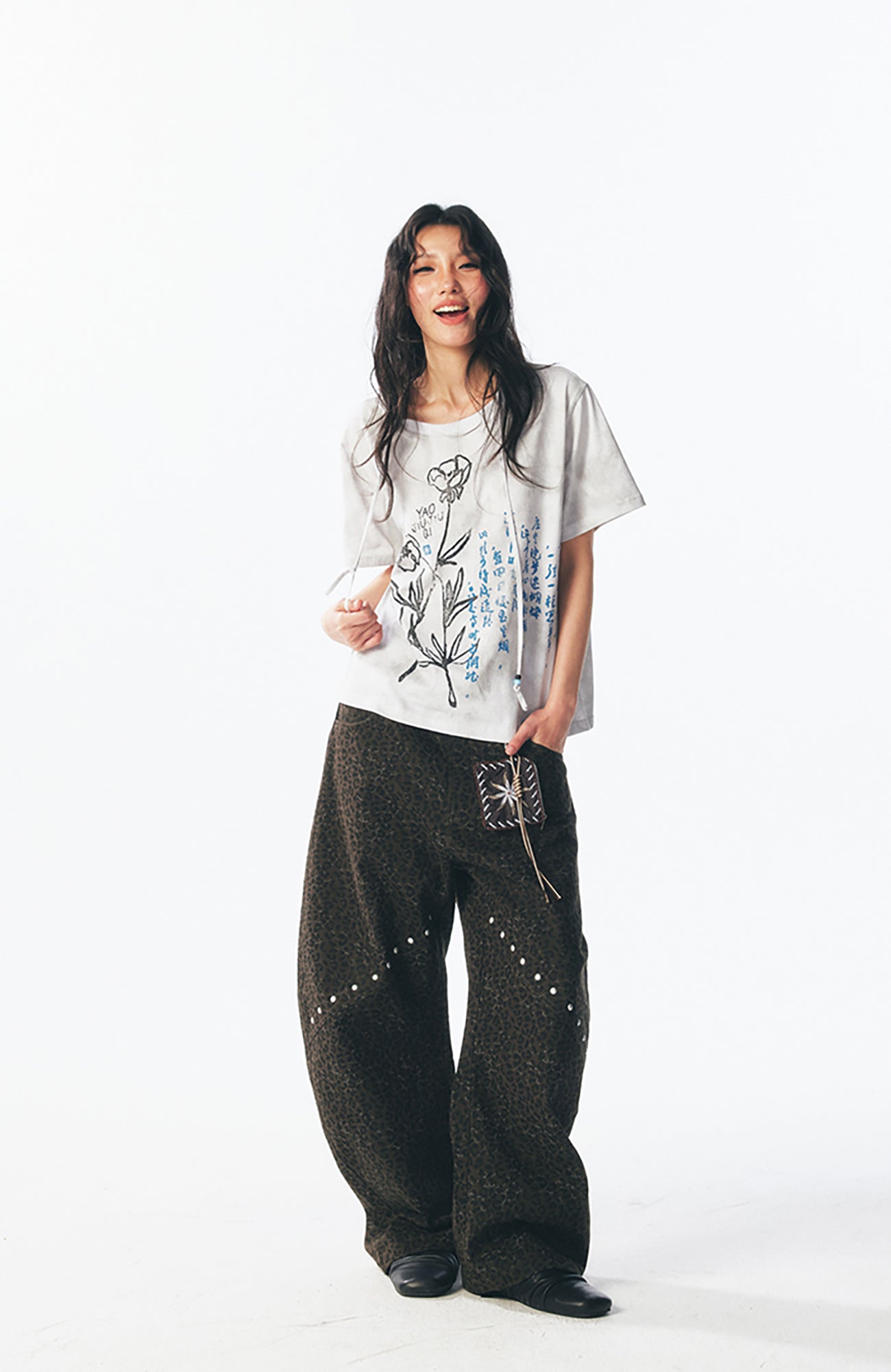 Floral Script Graphic Cotton Tee