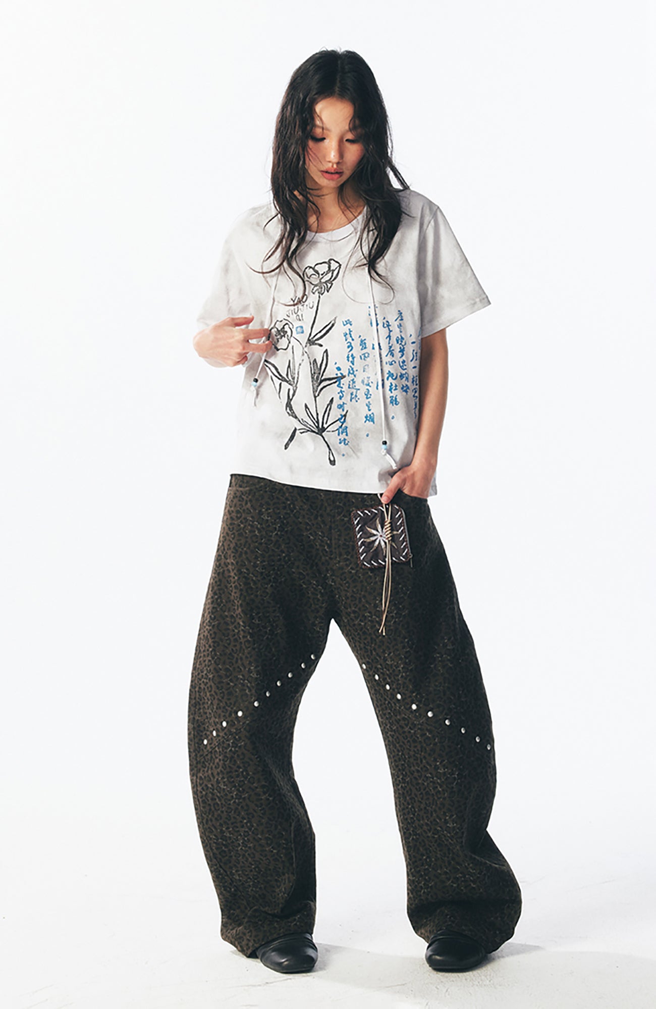 Floral Script Graphic Cotton Tee