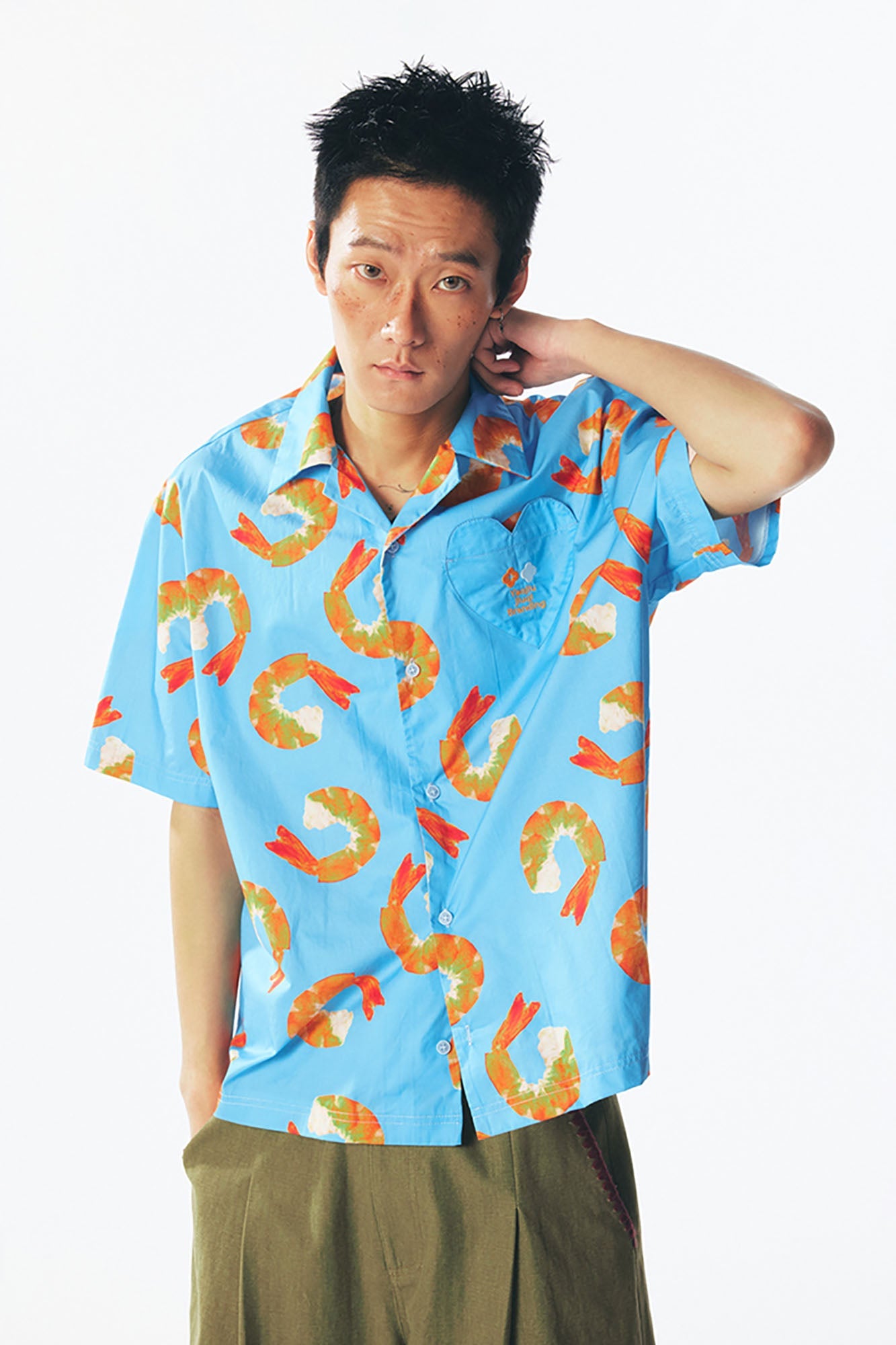 Shrimp Full Print Half Shirt