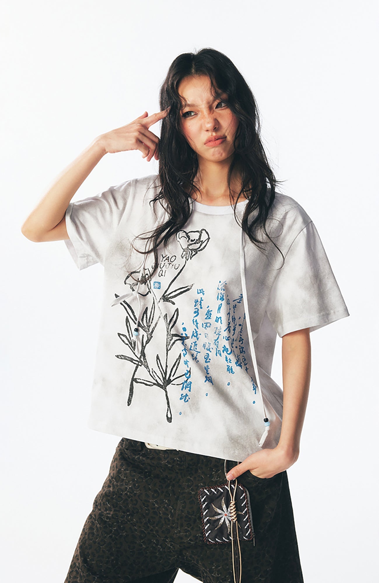 Floral Script Graphic Cotton Tee