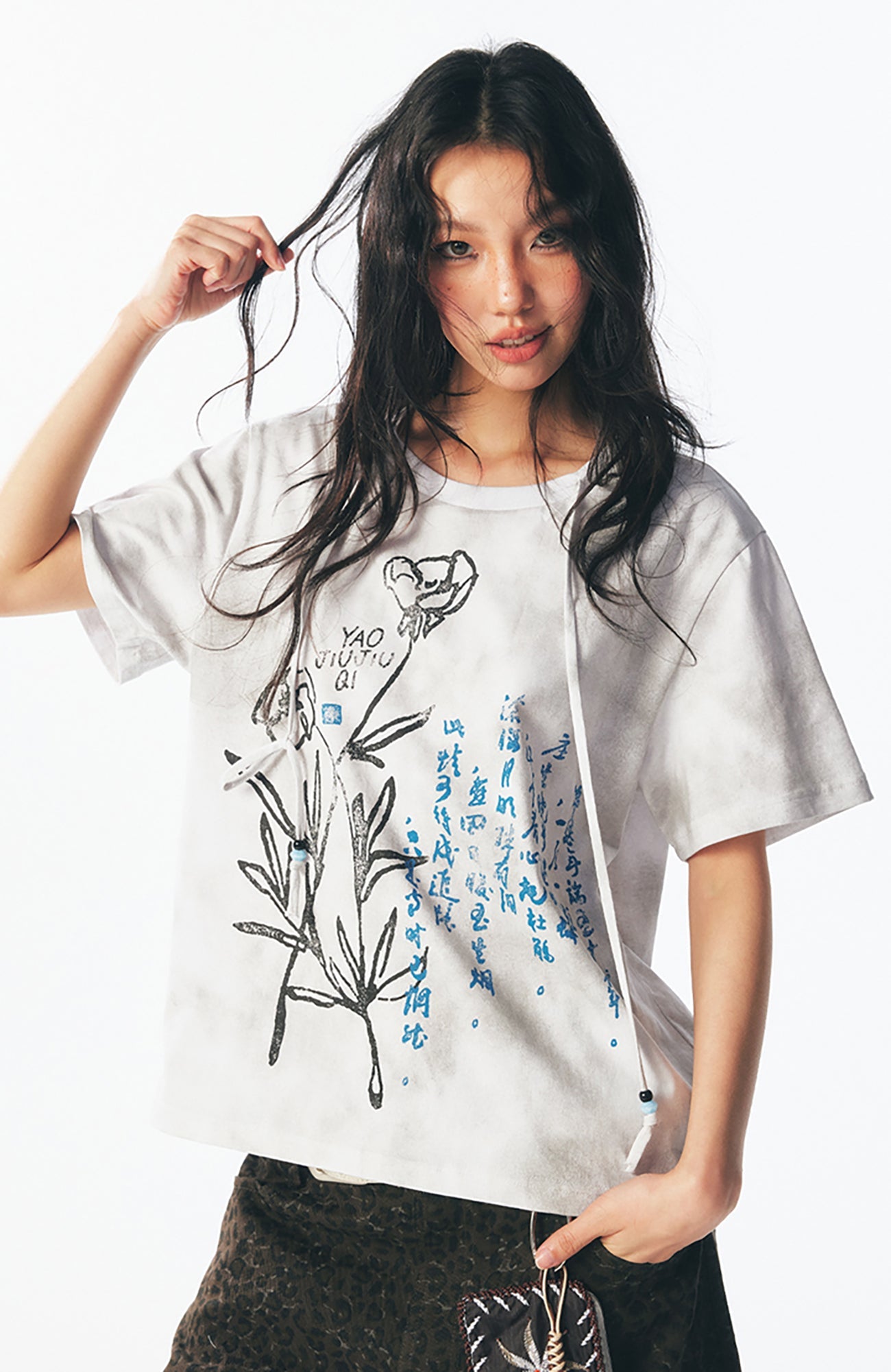 Floral Script Graphic Cotton Tee