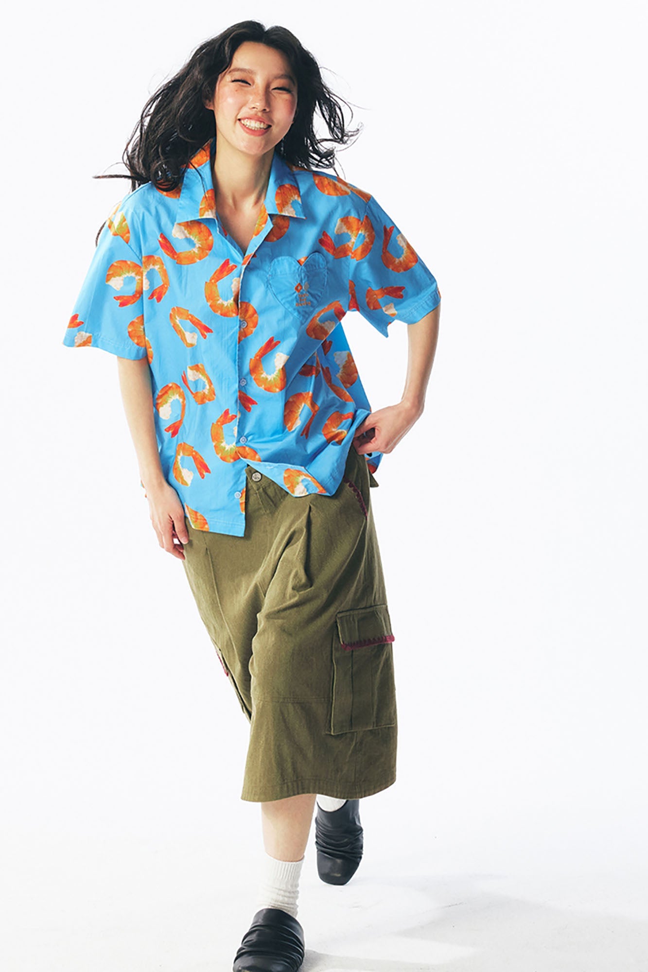 Shrimp Full Print Half Shirt
