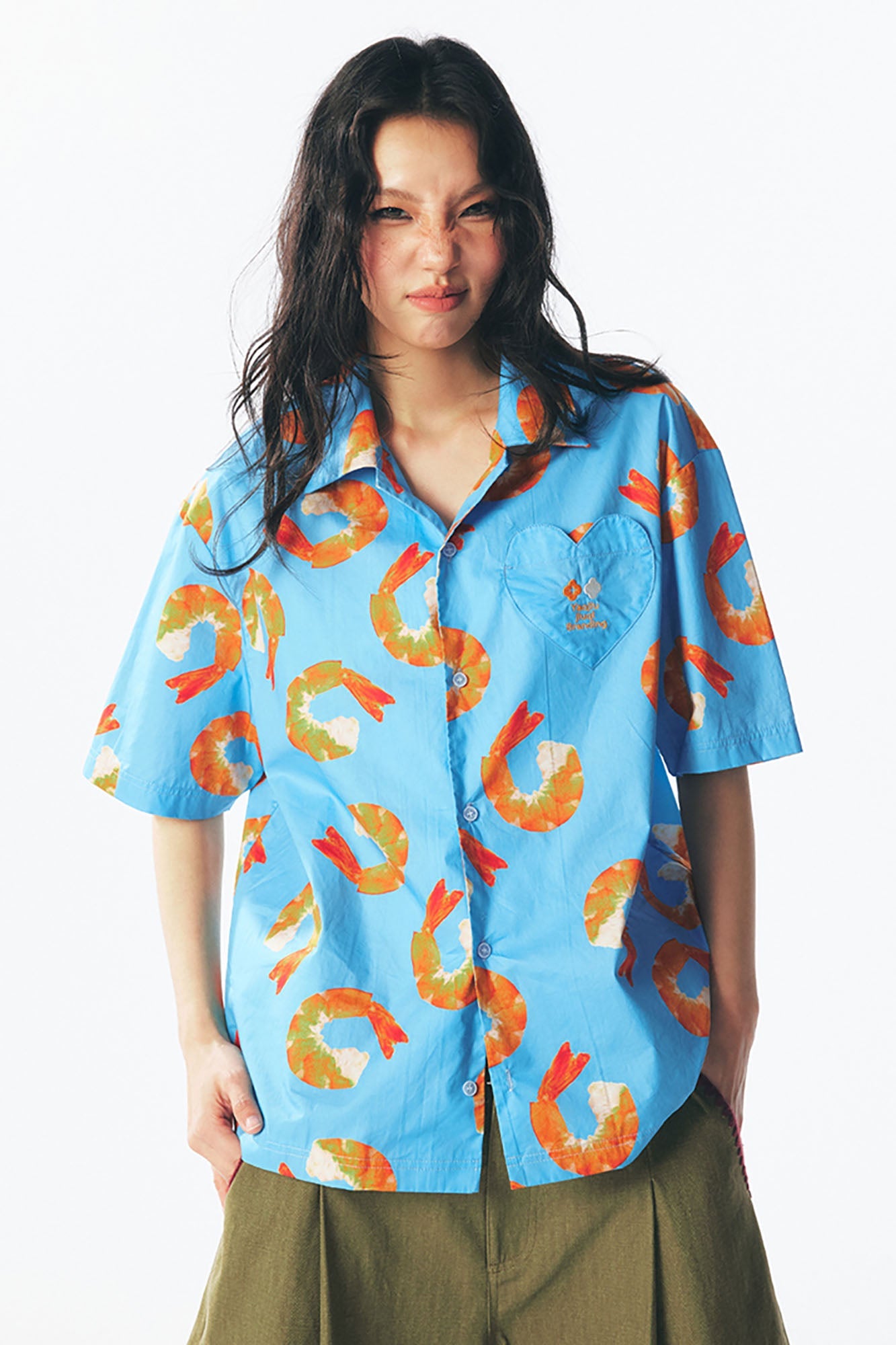 Shrimp Full Print Half Shirt