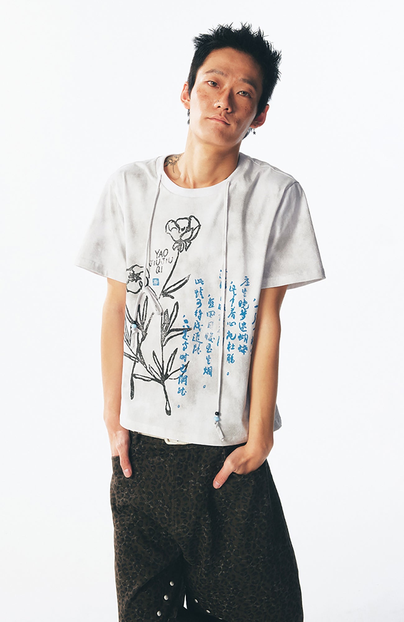 Floral Script Graphic Cotton Tee