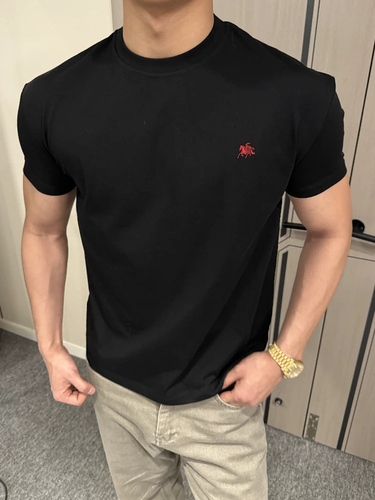 Horse-Embroidered Cotton-Sorona Tee product view 1