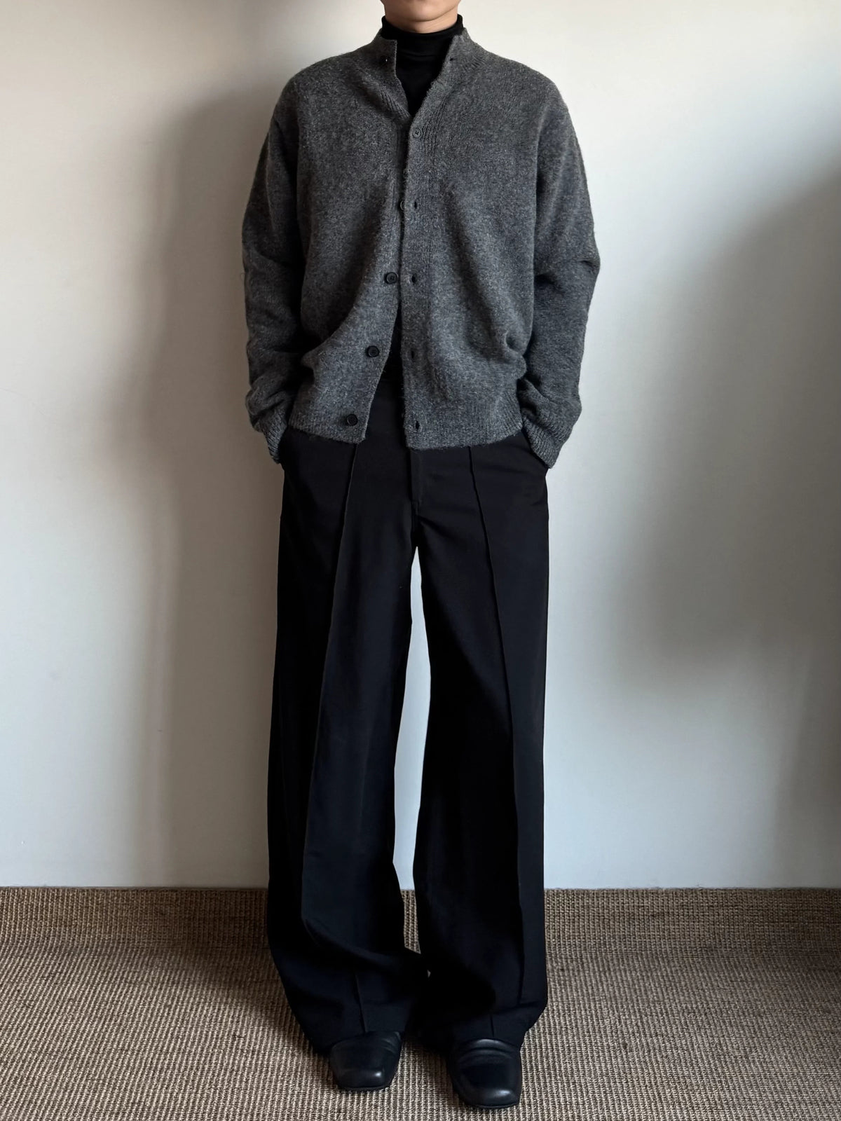Wool-Blend Stand-Collar Cardigan product view 5