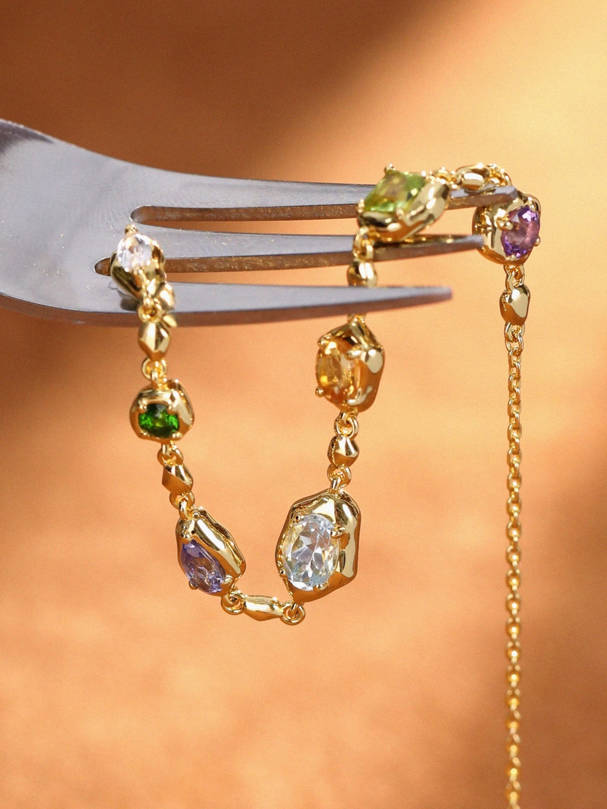 Mixed Gemstone Adjustable Bracelet product view 1