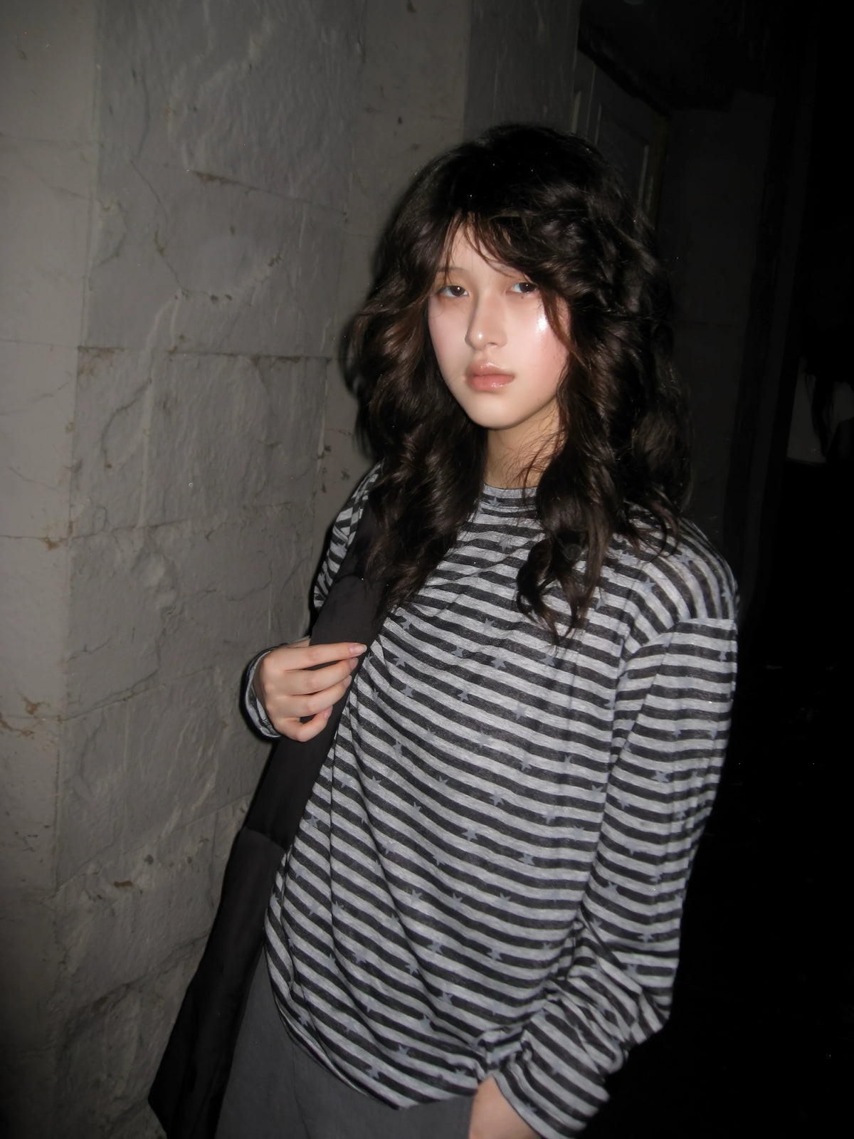 Striped Star-Detail Lyocell Long-Sleeve Tee product view 5