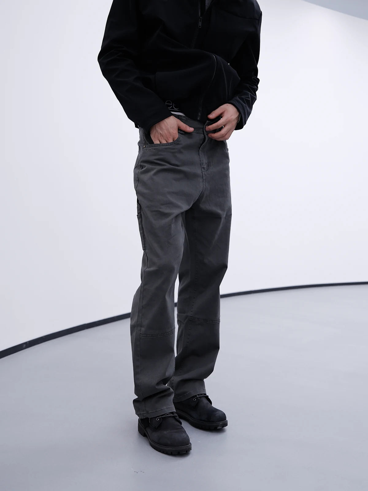 Straight-Leg Stretch Cotton Work Trousers product view 1