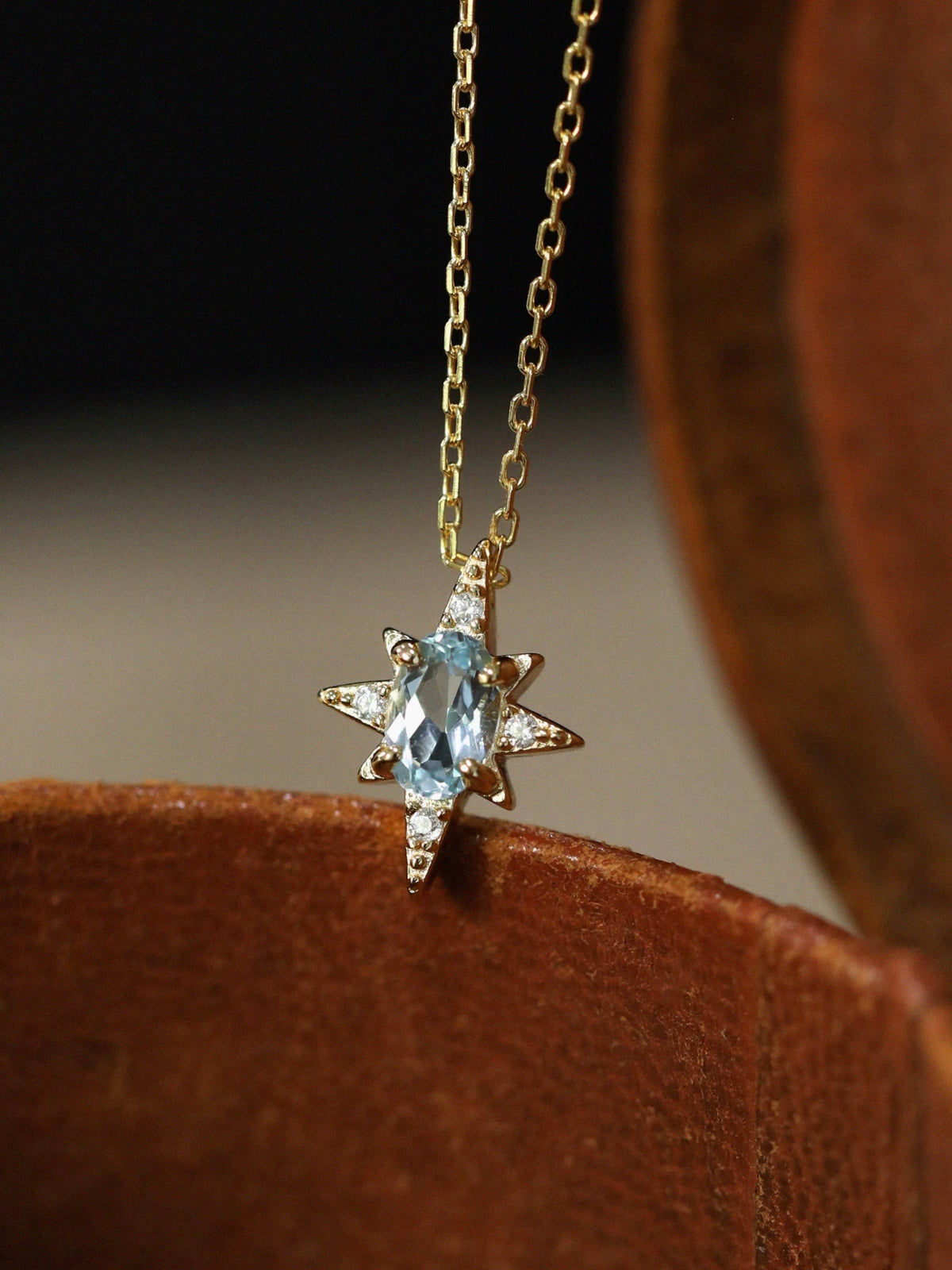 Blue Topaz Star Pendant Necklace product view 2