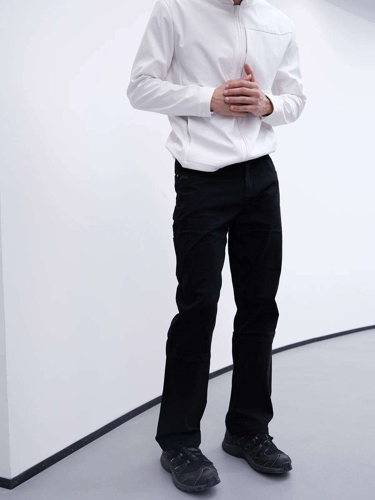 Straight-Leg Stretch Cotton Work Trousers product view 2