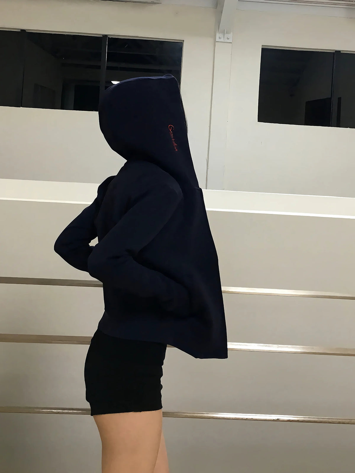 Cropped Embroidered Zip Hoodie product view 2