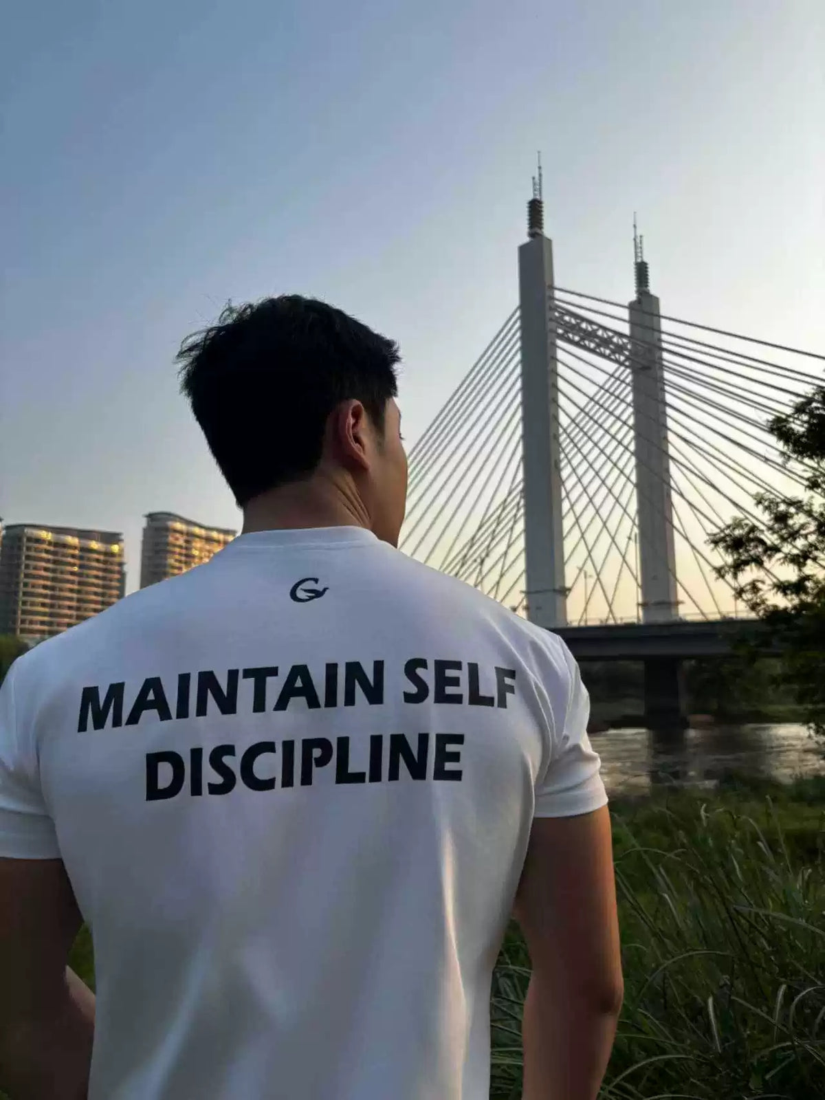 Self-Discipline Back-Print Crewneck Tee product view 4