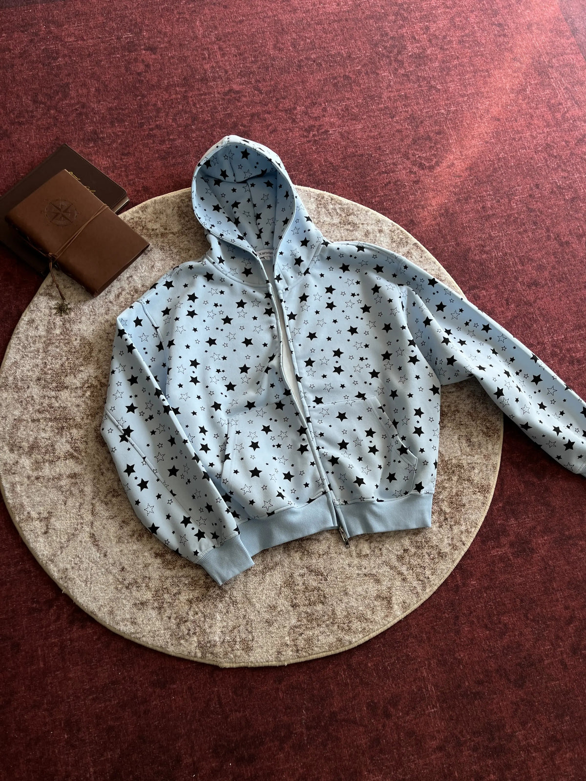 Allover-Star Boxy Zip Hoodie product view 5