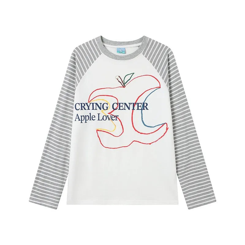 Apple Graphic Striped Raglan Tee product view 1