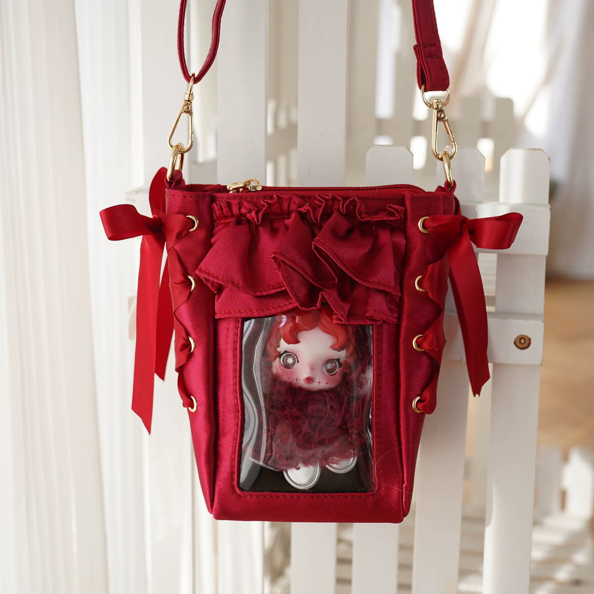Mini Satin Ruffle Display Crossbody product view 8