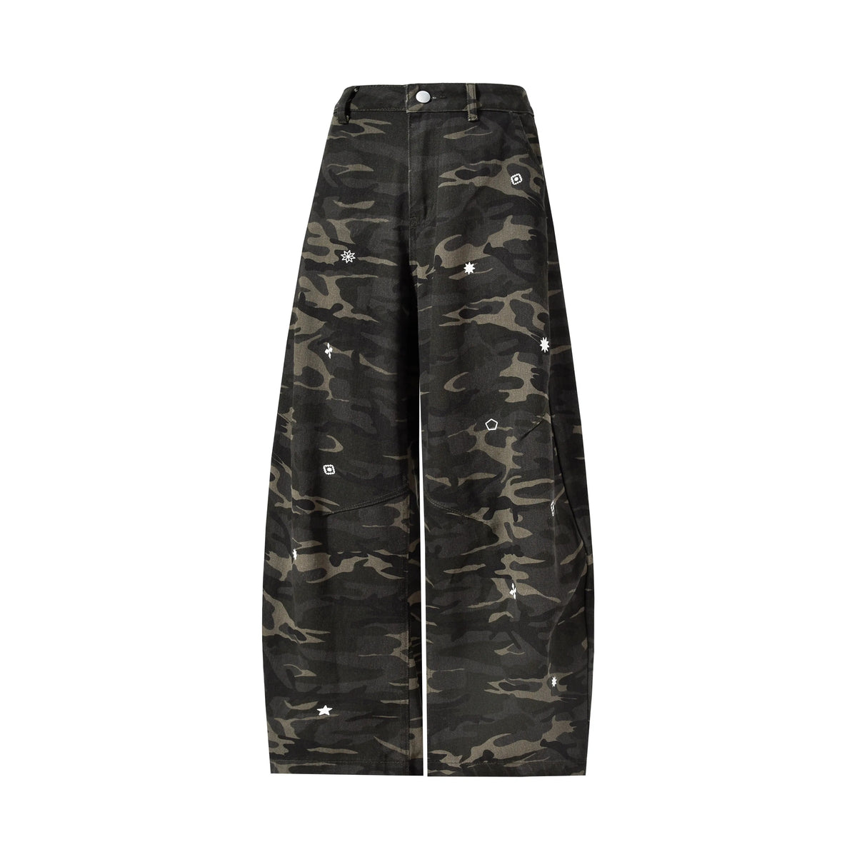 Embroidered-Star Camouflage Wide-Leg Pants product view 3