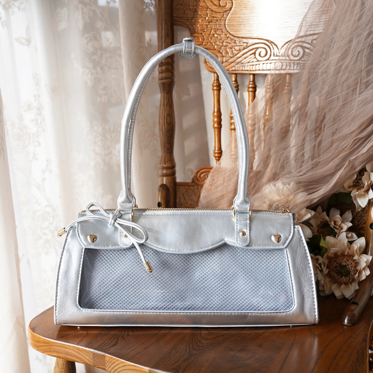 Lace Up Window Baguette Bag product view 6