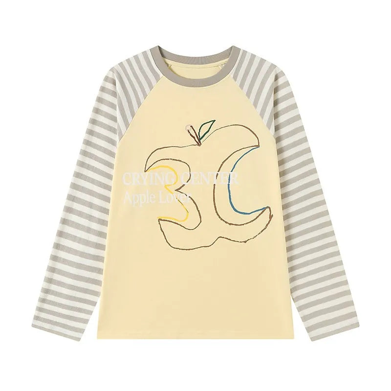 Apple Graphic Striped Raglan Tee product view 3