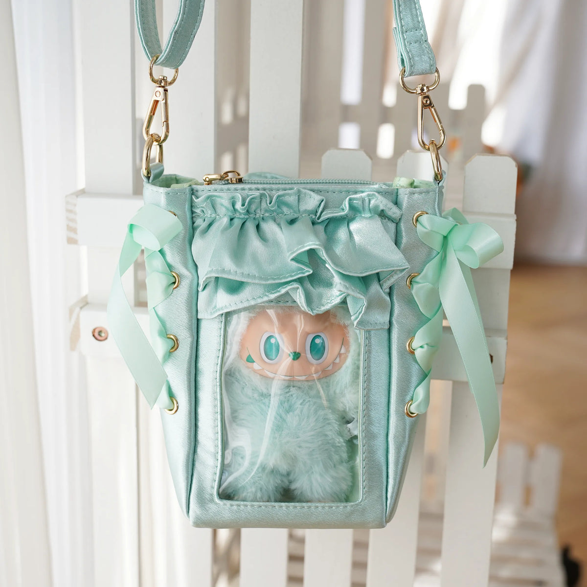 Mini Satin Ruffle Display Crossbody product view 5