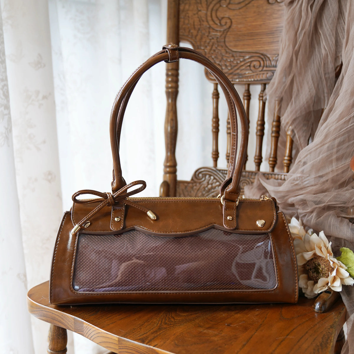Lace Up Window Baguette Bag product view 7