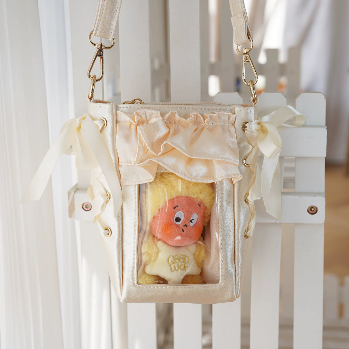 Mini Satin Ruffle Display Crossbody product view 4