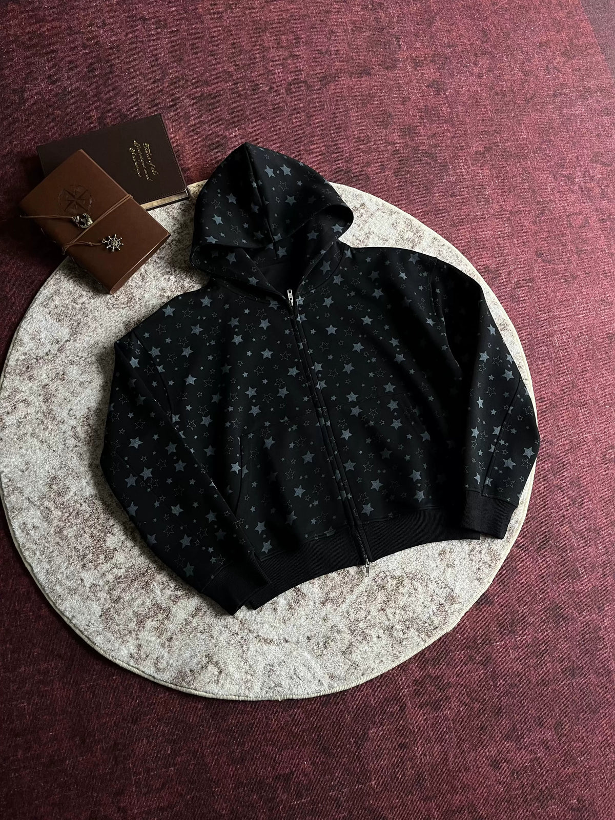 Allover-Star Boxy Zip Hoodie product view 2