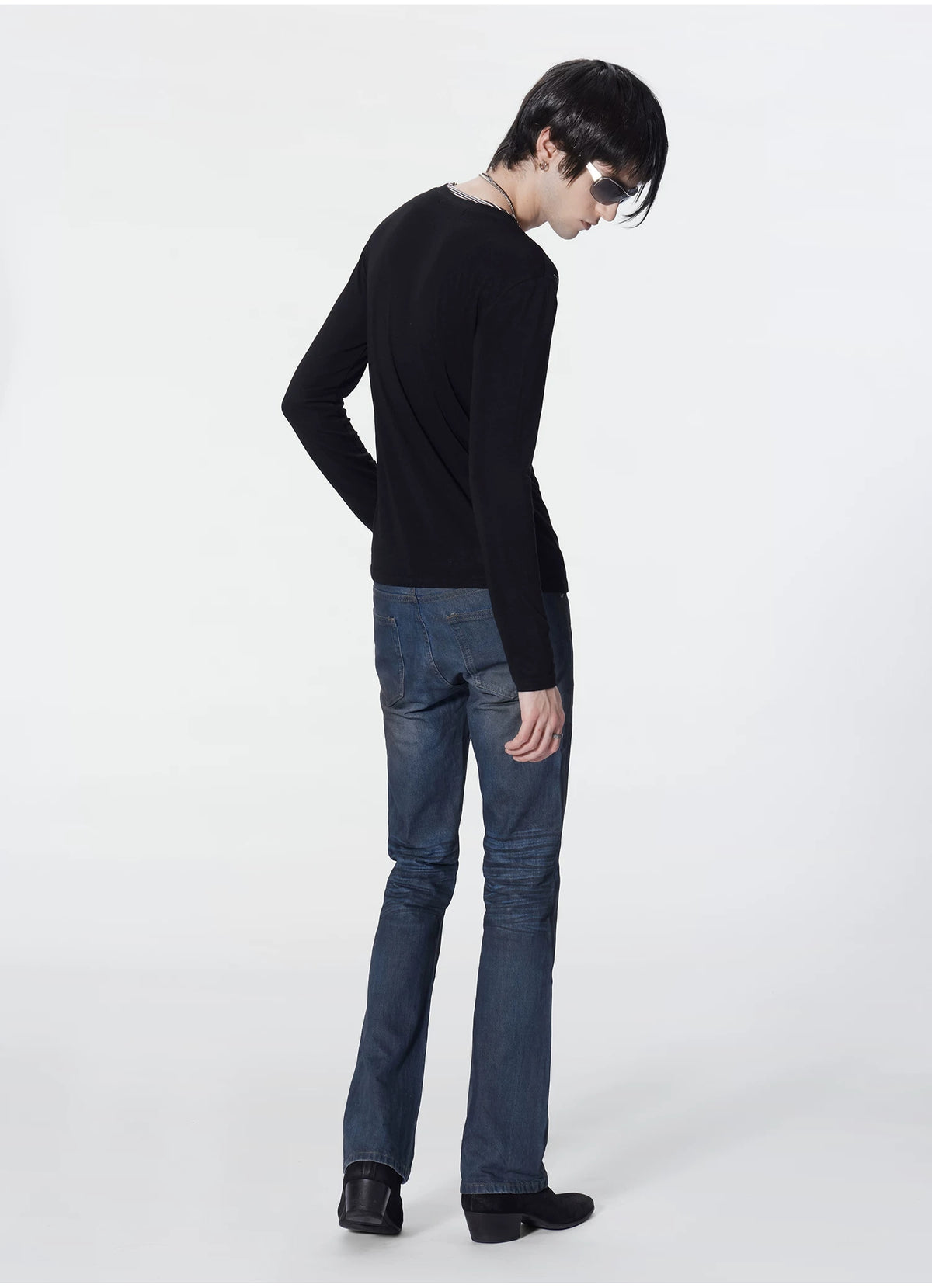 Layered Stripe Deep-V Henley Top product view 2