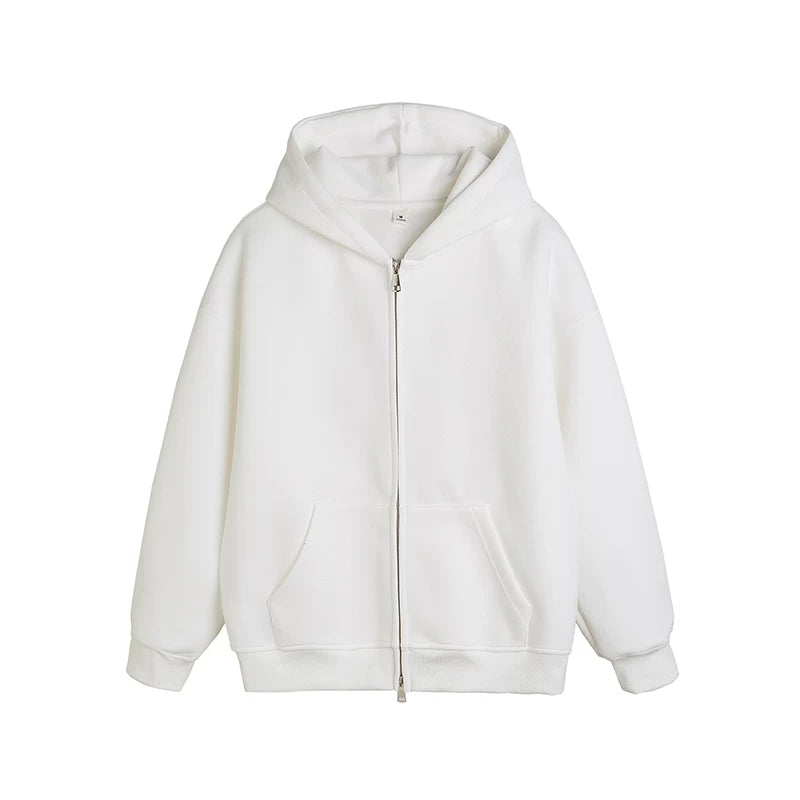 Minimal Relaxed Zip Hoodie product view 3